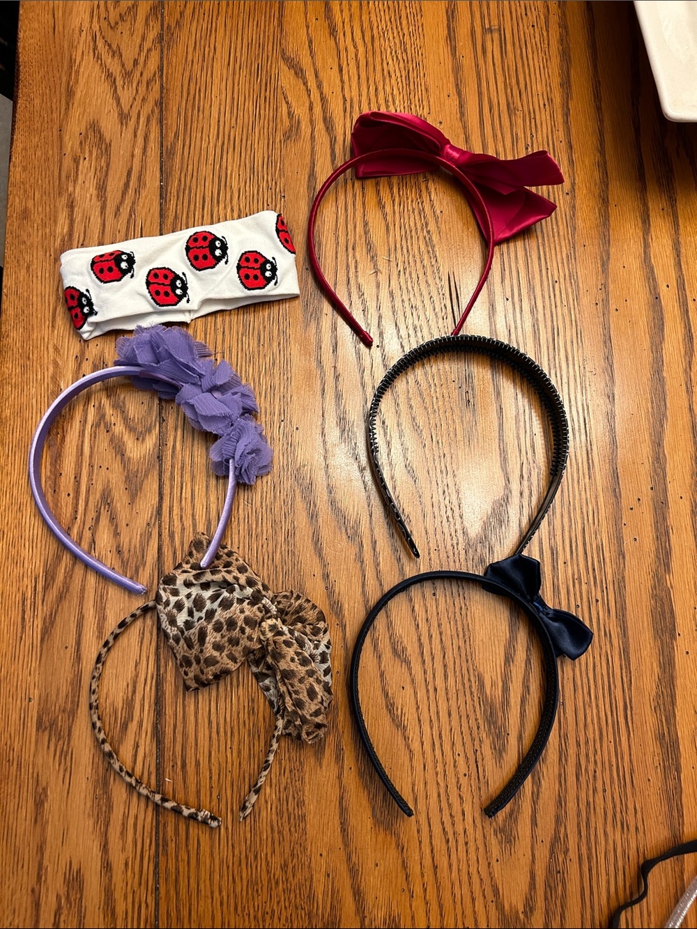 Kids Headband Set - Purple, Red, Black, White & Leopard Print